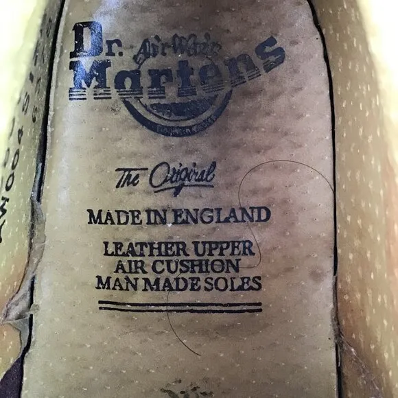 Vintage Made in England Dr. Martens Unisex Leather Lace Up Oxford Derby Sz 12