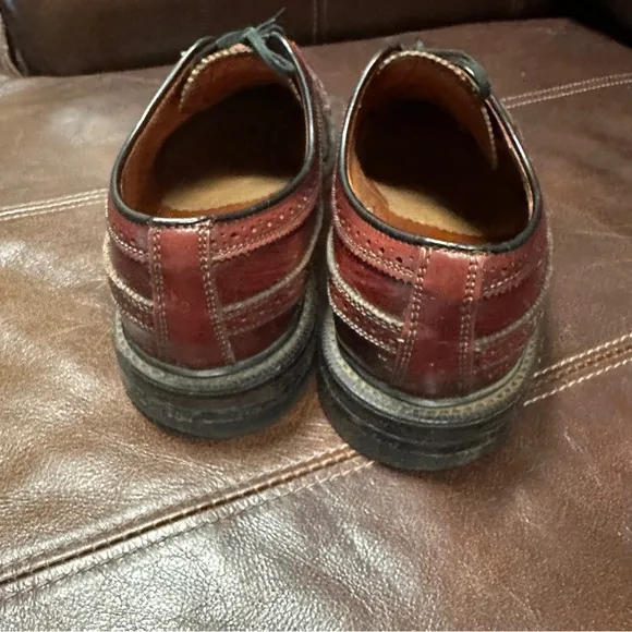 Vintage Mens 9.5 E O'Sullivan Brown Leather Wingtip Shoes Made In USA