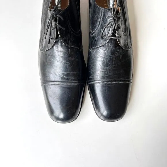 Vintage Men's Artioli Black Lace Up Derby Dress Shoes Size 11.5