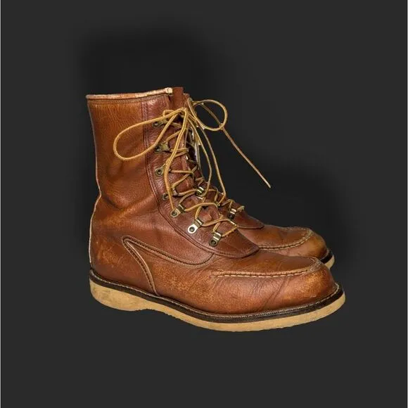 Vintage Moc Toe Boots 9.5 EEE USA Made Leather