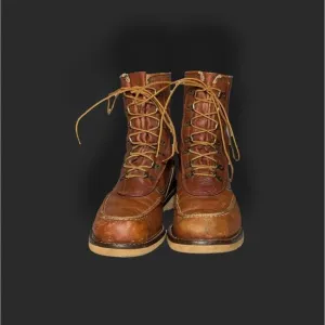 Vintage Moc Toe Boots 9.5 EEE USA Made Leather