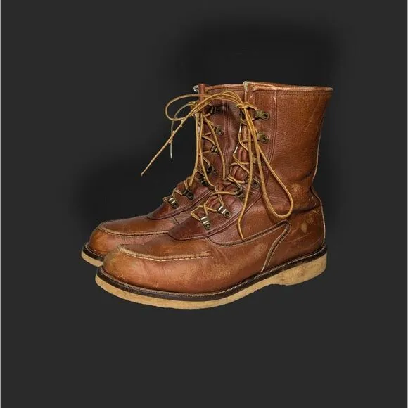 Vintage Moc Toe Boots 9.5 EEE USA Made Leather