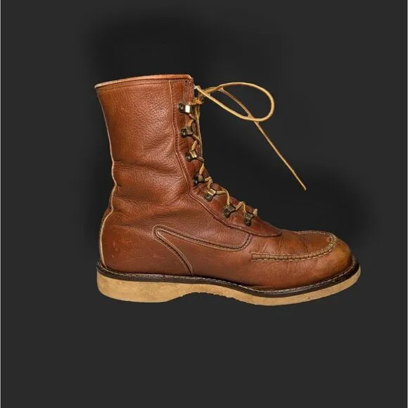 Vintage Moc Toe Boots 9.5 EEE USA Made Leather