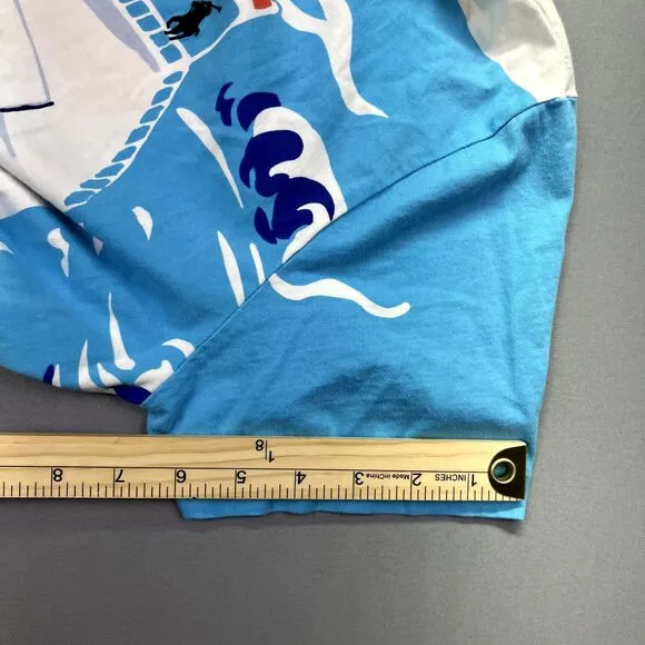 Vintage Polo Ralph Lauren Mens‎ Sz M T Shirt Single Stitch Cruise Ship Sail Boat