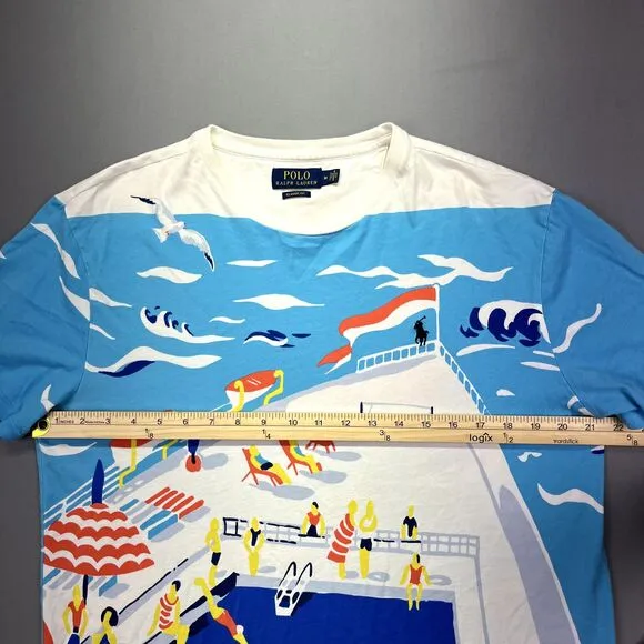 Vintage Polo Ralph Lauren Mens‎ Sz M T Shirt Single Stitch Cruise Ship Sail Boat