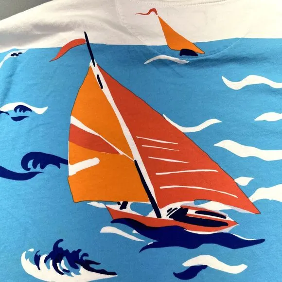 Vintage Polo Ralph Lauren Mens‎ Sz M T Shirt Single Stitch Cruise Ship Sail Boat