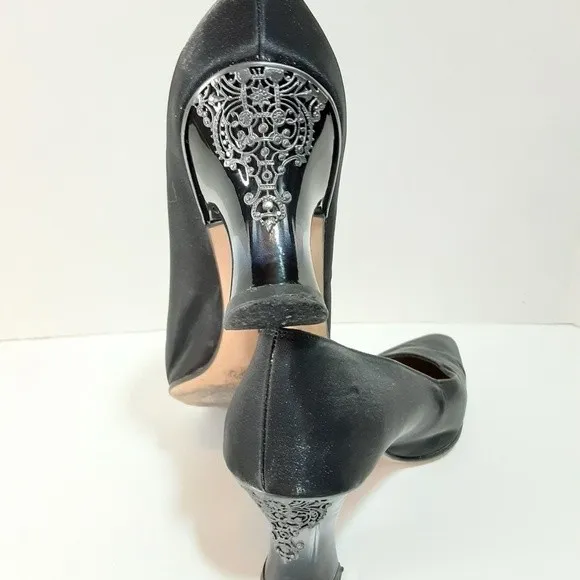 Vintage Salvatore Ferragamo Women's Satin Leather Pumps US 7B Narrow Fit