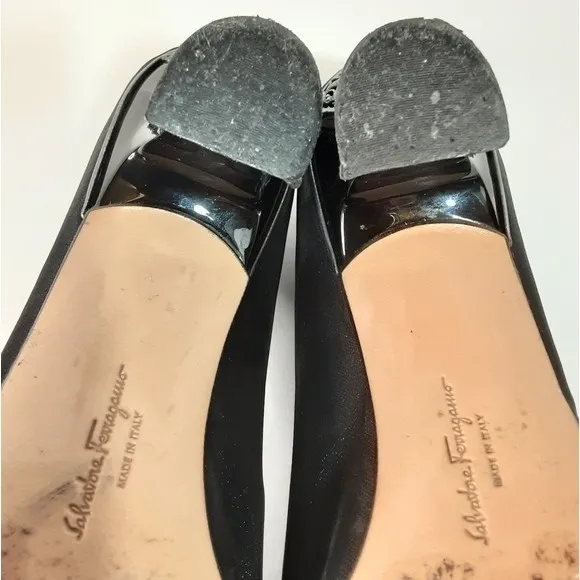 Vintage Salvatore Ferragamo Women's Satin Leather Pumps US 7B Narrow Fit