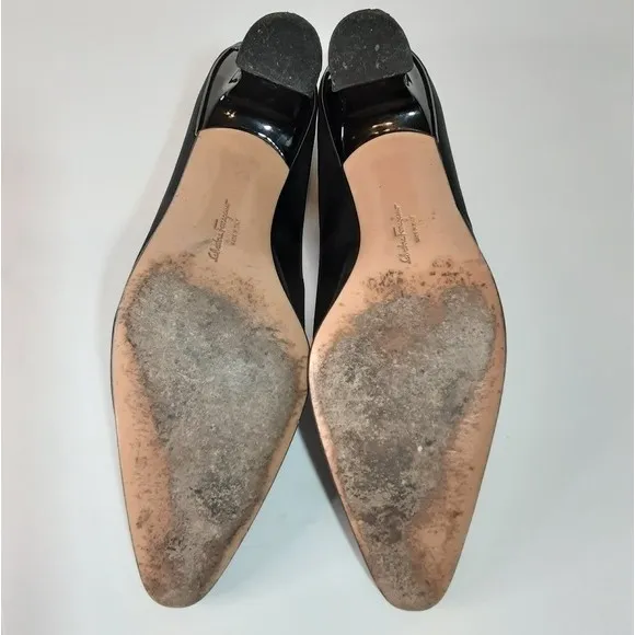 Vintage Salvatore Ferragamo Women's Satin Leather Pumps US 7B Narrow Fit