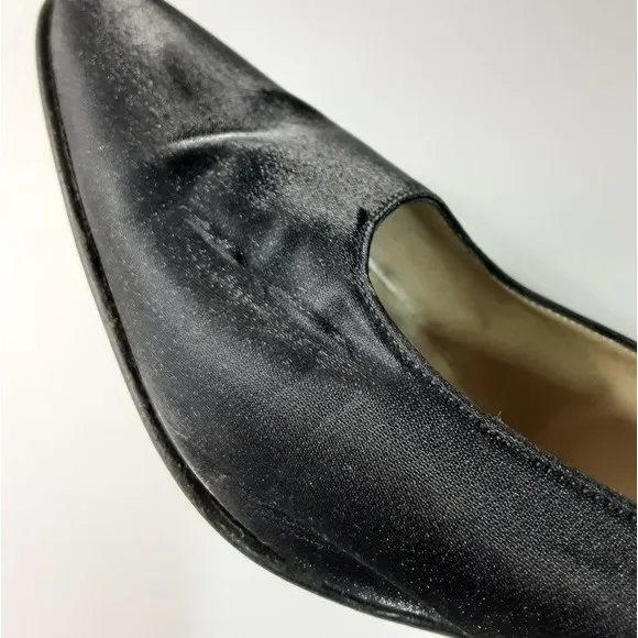 Vintage Salvatore Ferragamo Women's Satin Leather Pumps US 7B Narrow Fit
