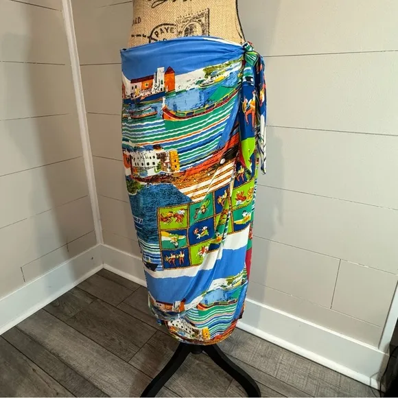 Vintage Signet D 100% Silk Sarong Dress / Skirt Medium
