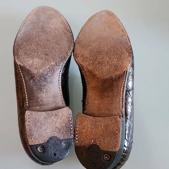 Vintage '60's Florsheim Alligator Leather Imperial Split Toe Shoes