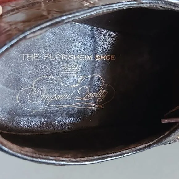 Vintage '60's Florsheim Alligator Leather Imperial Split Toe Shoes
