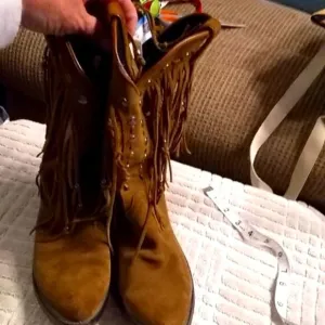 Vintage Durango leather fringe boots
