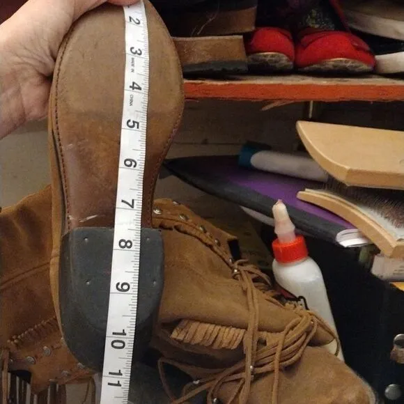 Vintage Durango leather fringe boots