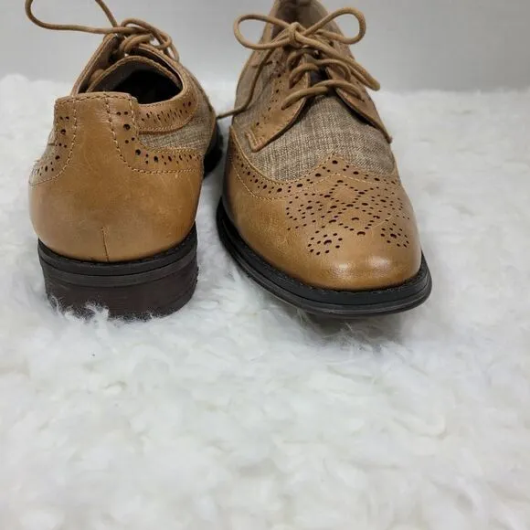 Vionic 505 Roth Derby Shoes Men's Size 9  Tan Toe Wingtip Orthoheel Technology