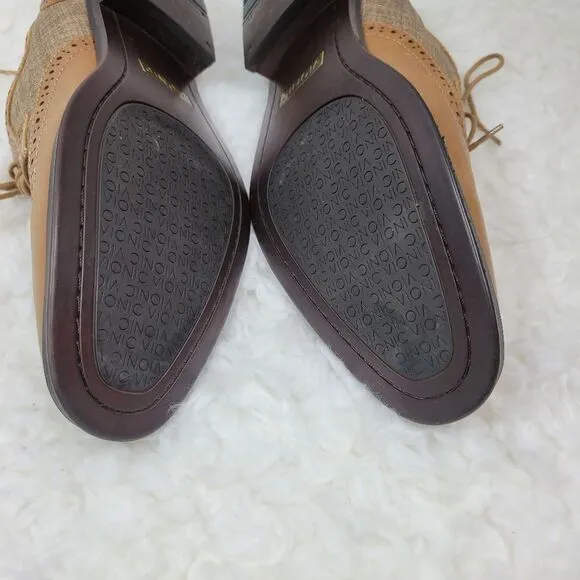 Vionic 505 Roth Derby Shoes Men's Size 9  Tan Toe Wingtip Orthoheel Technology