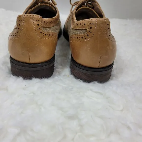 Vionic 505 Roth Derby Shoes Men's Size 9  Tan Toe Wingtip Orthoheel Technology