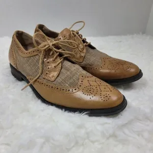 Vionic 505 Roth Derby Shoes Men's Size 9  Tan Toe Wingtip Orthoheel Technology