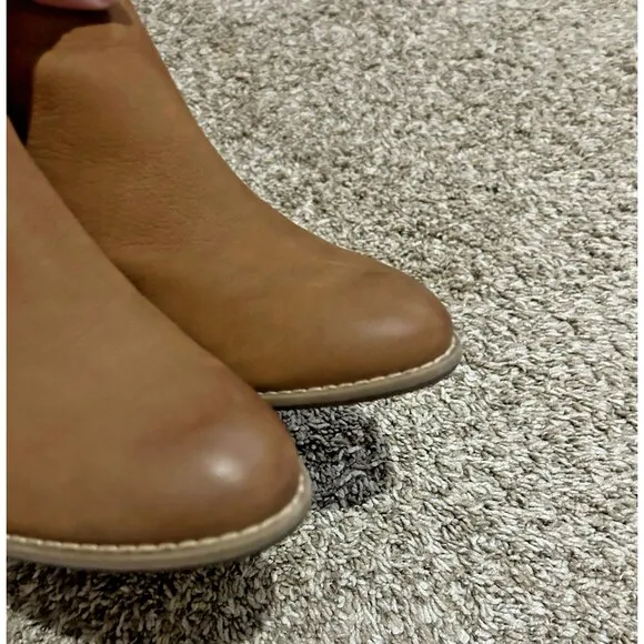 Vionic Ankle Boots Womens 8 Brown Upton Side Zip Almond Toe Casual Leather