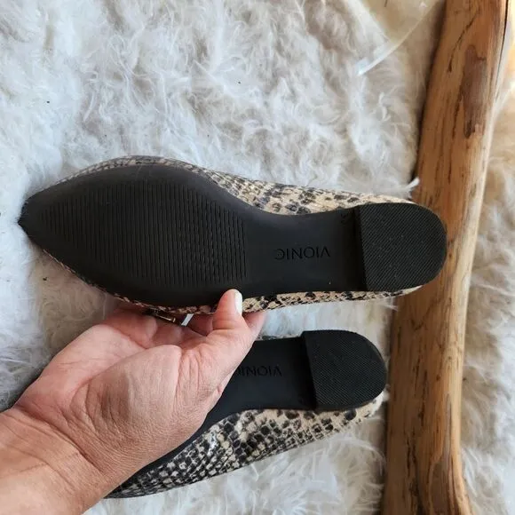 Vionic caballo comfort ballet slippers snake skin