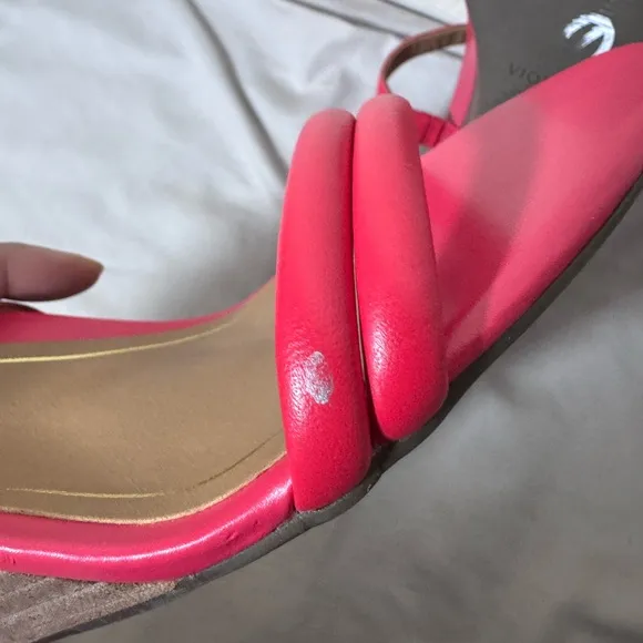 VIONIC Emmy Women's Size 9/EU 41 Coral Pink Orthotic Slingback 3&quot; Wedge Sandals