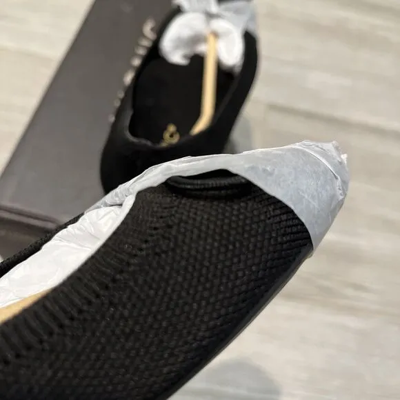 Vionic Klara Knit Ballerina Comfort Skimmer Black Flats - Women 5 Wide