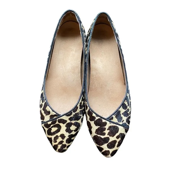 Vionic Leopard Calf Hair Caballo Ballet Flat Womens Size 7.5