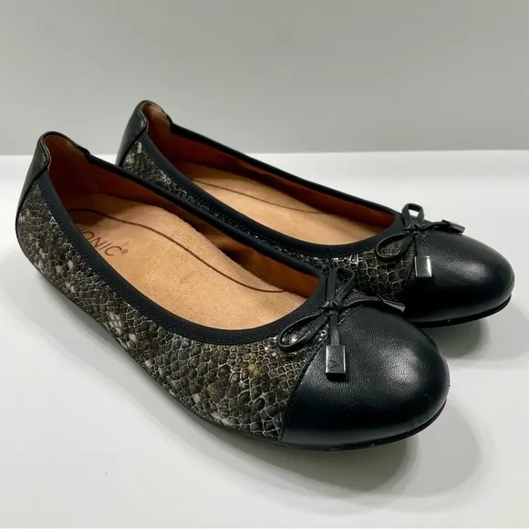 Vionic Minna Women’s Ballet Flat Boa Black Size 8