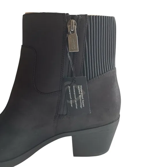 Vionic Shantelle Waterproof Side Zip Nubuck Leather Boots Size 8.5 New in Box