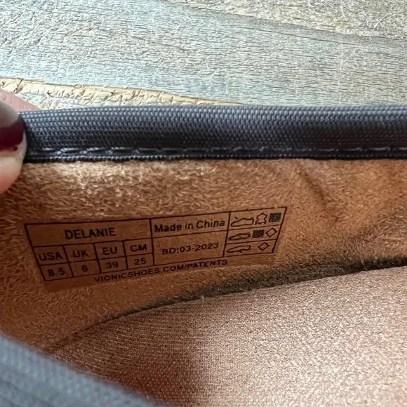 Vionic Shoes Womens 8.5 Brown Leather Delanie Ballet Flats Comfort Slip Ons