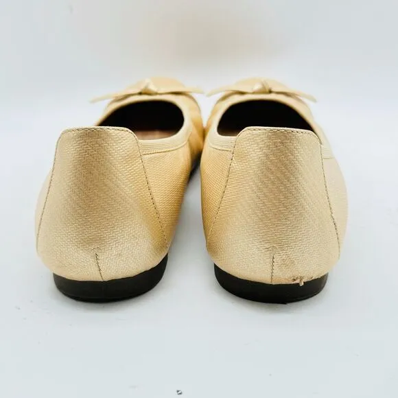 Vionic Shoes Womens 8.5 Gold Tan Ballet Flats Amorie Casual Comfort Slip On