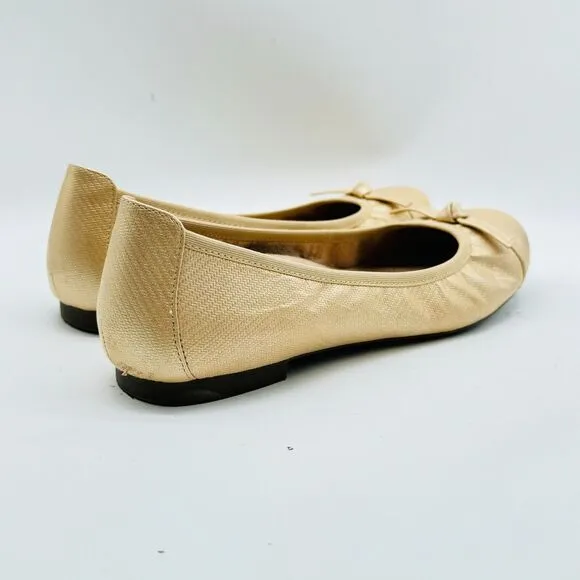 Vionic Shoes Womens 8.5 Gold Tan Ballet Flats Amorie Casual Comfort Slip On