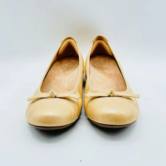 Vionic Shoes Womens 8.5 Gold Tan Ballet Flats Amorie Casual Comfort Slip On