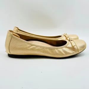 Vionic Shoes Womens 8.5 Gold Tan Ballet Flats Amorie Casual Comfort Slip On
