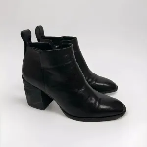 Vionic WOMENS ankle boots 7 Lyssa black leather side zip block heel square toe