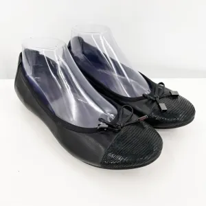 Vionic Womens Minna Black Ballet Flats Size 7.5 Bow Accent Balletcore Comfort