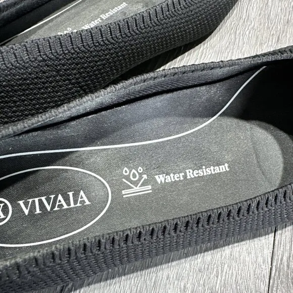 VIVAIA Aria 5 Pointed Toe Ballet Black Flats in Nutmeg Water Resistant 39