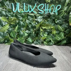 VIVAIA Aria 5 Pointed Toe Ballet Black Flats in Nutmeg Water Resistant 39