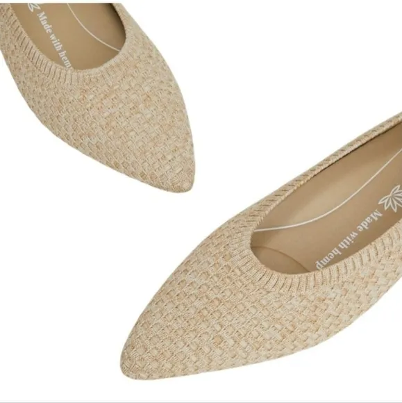 Vivaia Aria 5.0 Pointed Toe Ballet Flats In Almond Mesh - 35.5/5.5 US