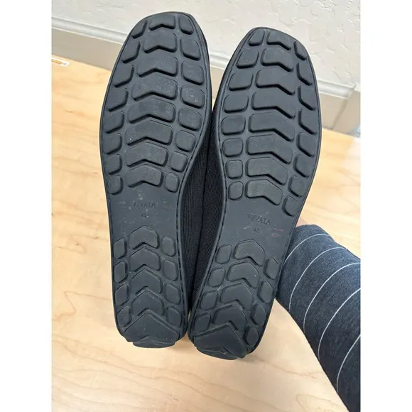 VIVAIA Jackie Square Toe Slip On Knit Loafers Comfort Casual Shoes Black Sz 42