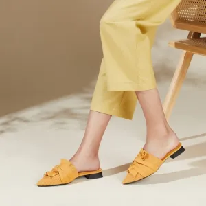 VIVAIA Pointed-Toe Knot Sandals  Mustard Yellow  size EU/40 US/9