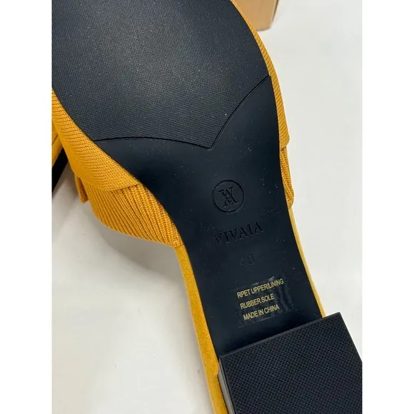 VIVAIA Pointed-Toe Knot Sandals  Mustard Yellow  size EU/40 US/9