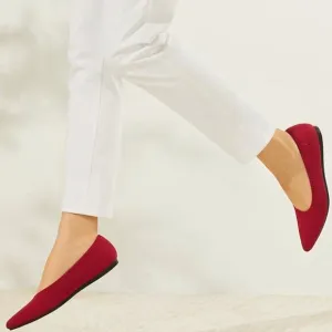 Vivaia Ruby Red Aria 5° Pointed Toe Flats