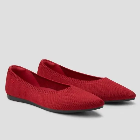 Vivaia Ruby Red Aria 5° Pointed Toe Flats