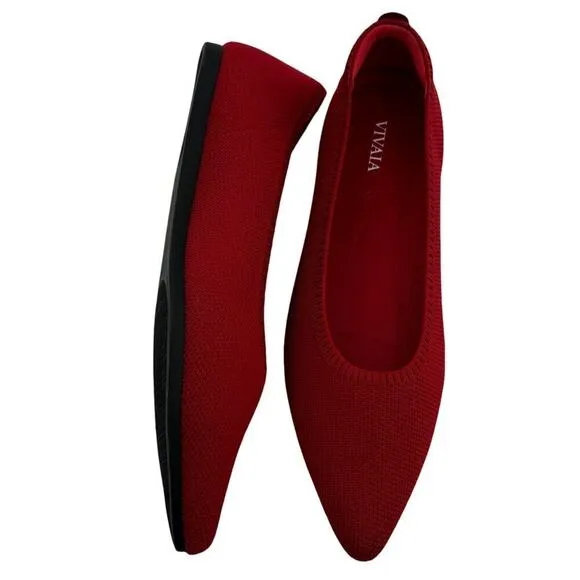 Vivaia Ruby Red Aria 5° Pointed Toe Flats