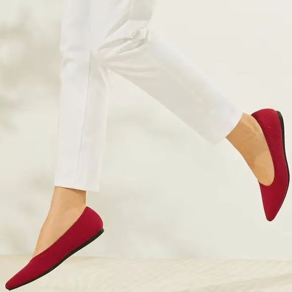 Vivaia Ruby Red Aria 5° Pointed Toe Flats