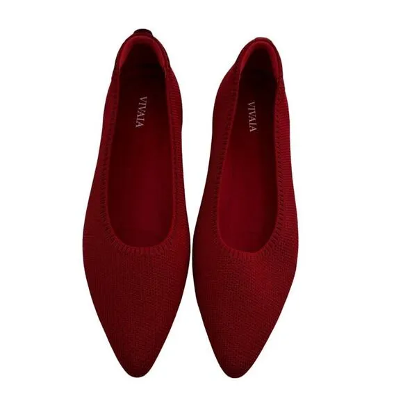 Vivaia Ruby Red Aria 5° Pointed Toe Flats