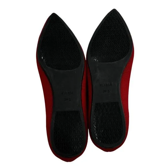 Vivaia Ruby Red Aria 5° Pointed Toe Flats