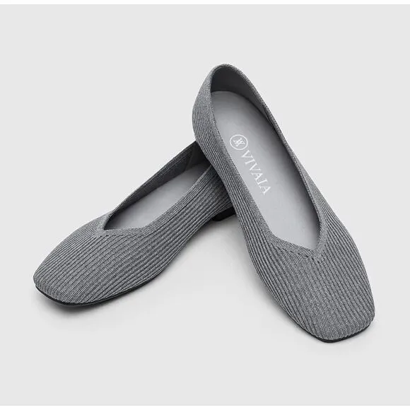VIVAIA Women's Casual Flats Slip on Washable Ballet Square-Toe Style‎ EU/39 US/8